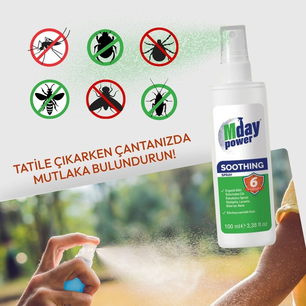 Tatile ya da Pikniğe giderken mutlaka Mday Sprey çantanızda olsun.